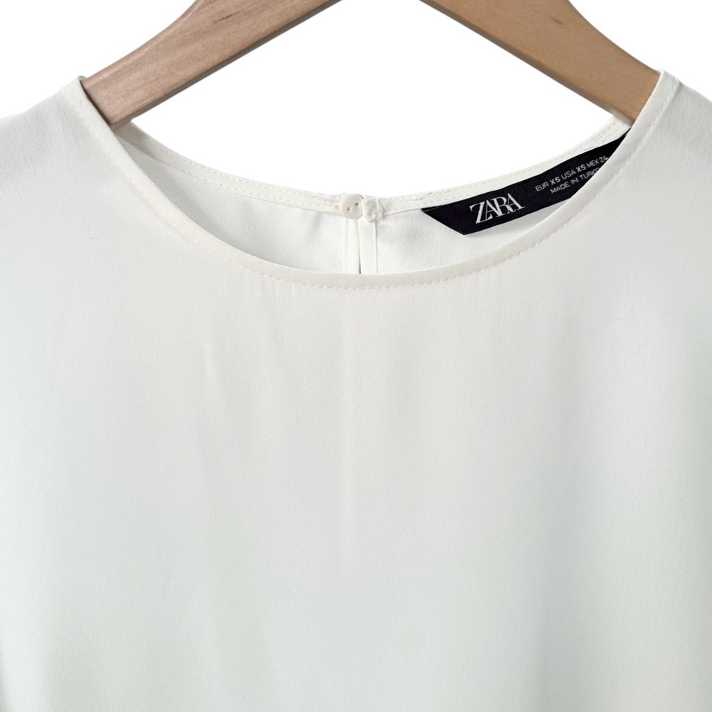 Zara Flowy Pleated Ruffled Top NWOT - Picture 3 of 7